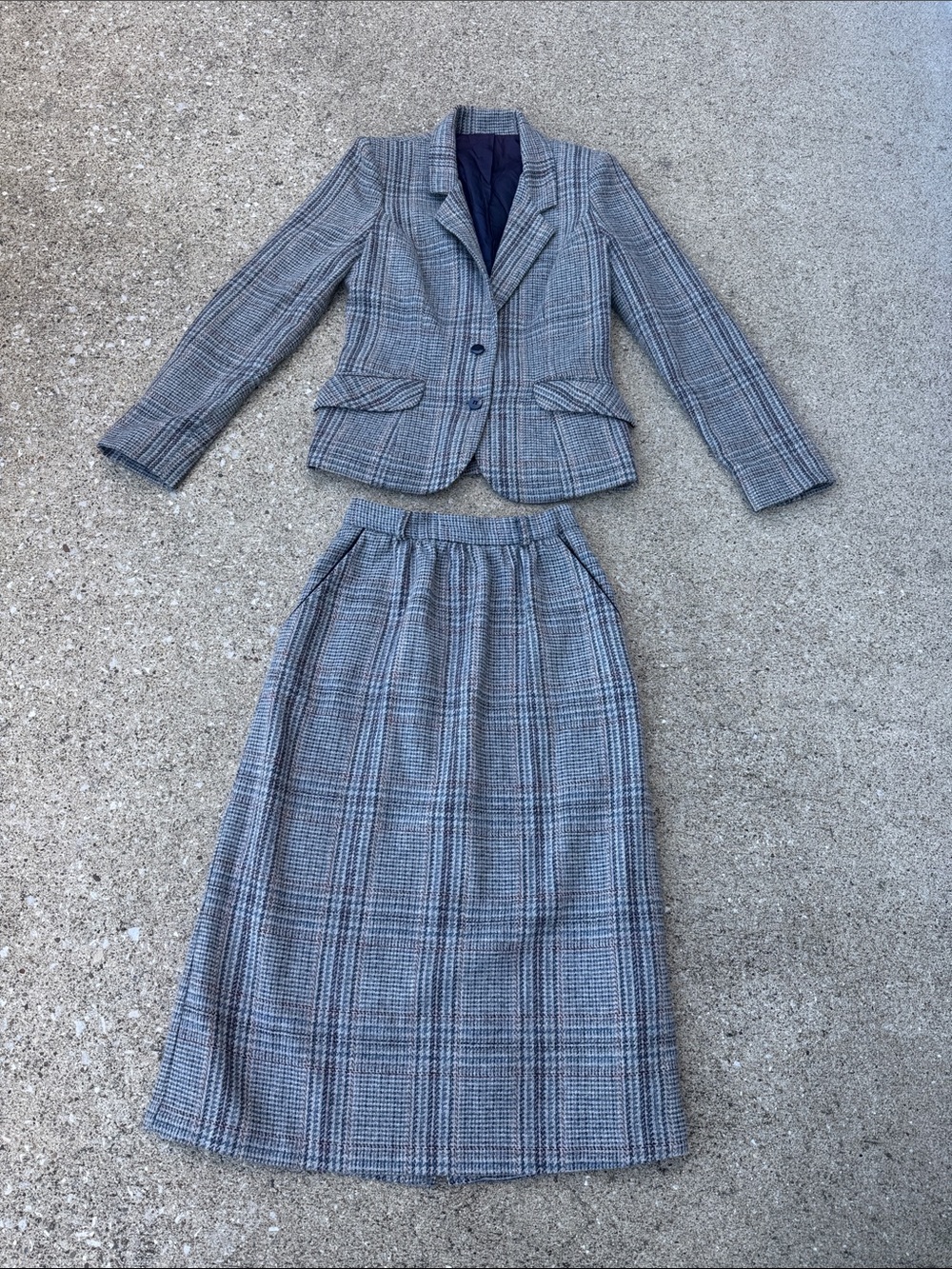 Vintage 60s/70s MJ Concepts Wool Skirt Suit Set Size 5